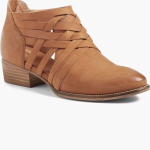 Seychelles Tan Woven-Strap Ankle Boot